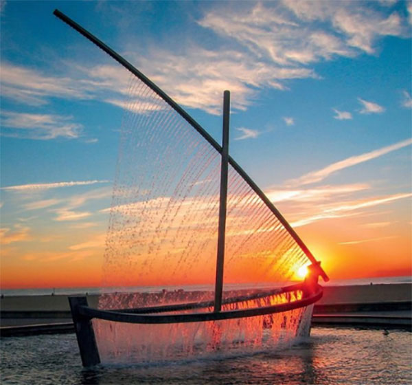 Creative boat shape water musical fountain