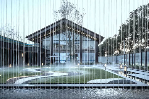 Indoor Water Curtain Wall Music Fountain Design
