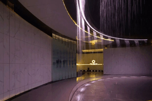 Indoor Water Curtain Wall Music Fountain Design