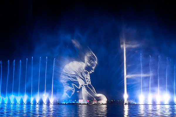 Magical laser movie fountain