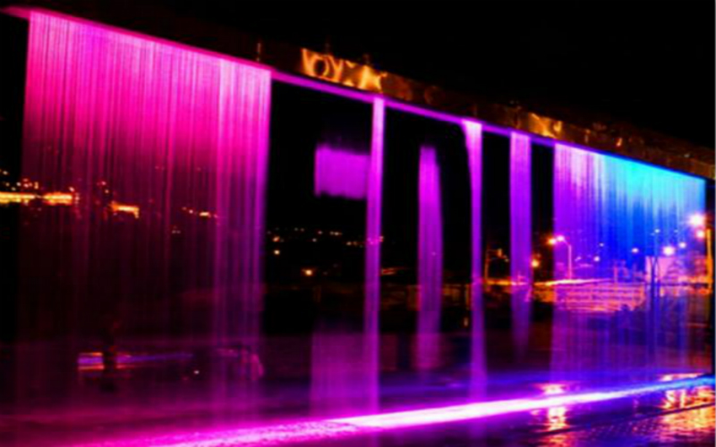 water curtain laser projection community application