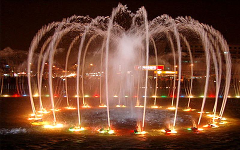 What are the important parts of the musical fountain