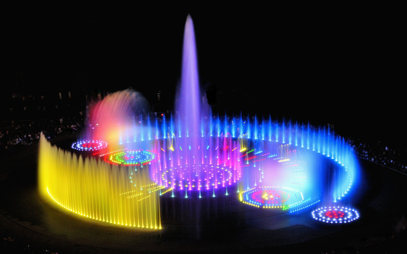 What is the principle of musical fountain